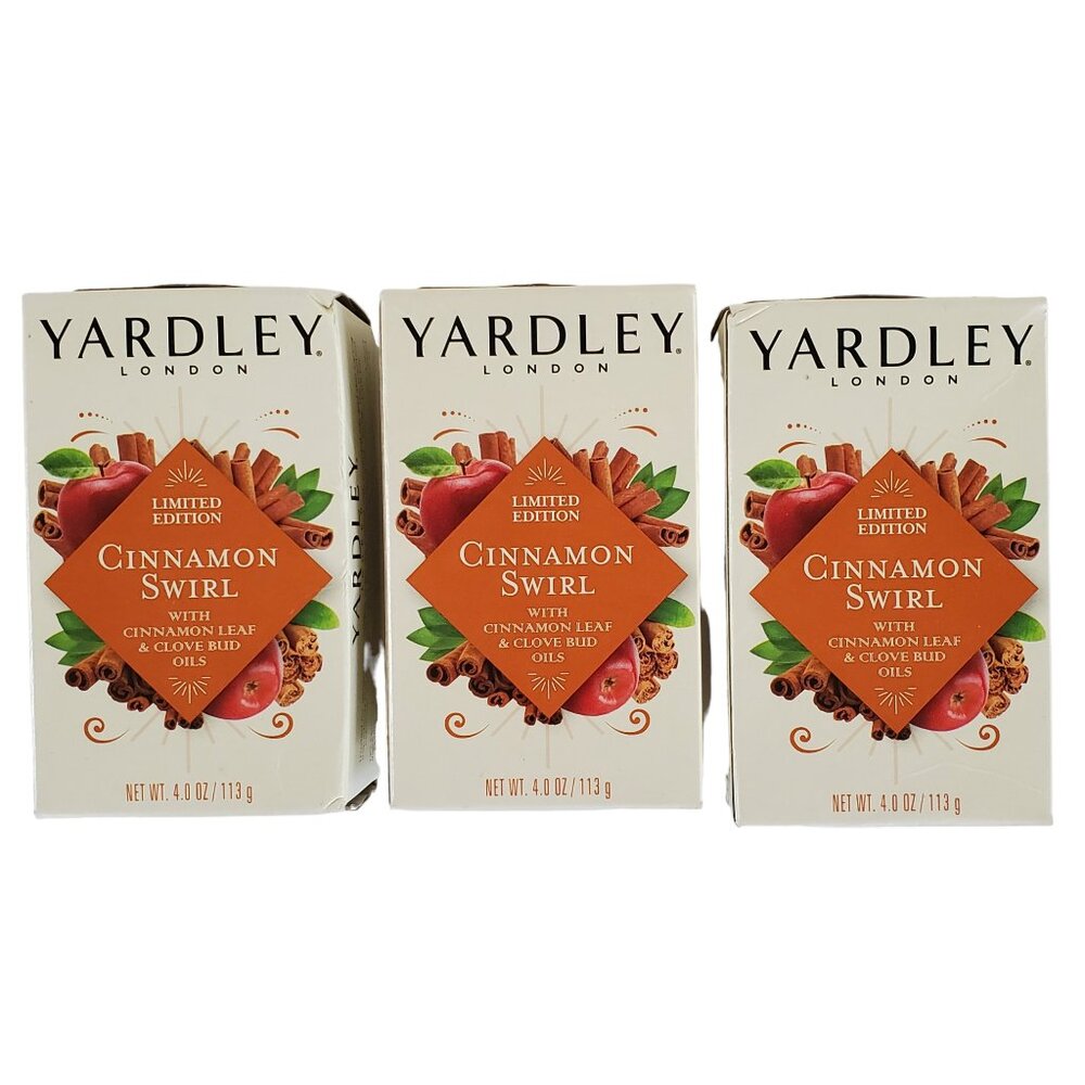 Yardley of London Cinnamon Swirl Bar Soap Limited Edition 4.0 oz  Pack of 3